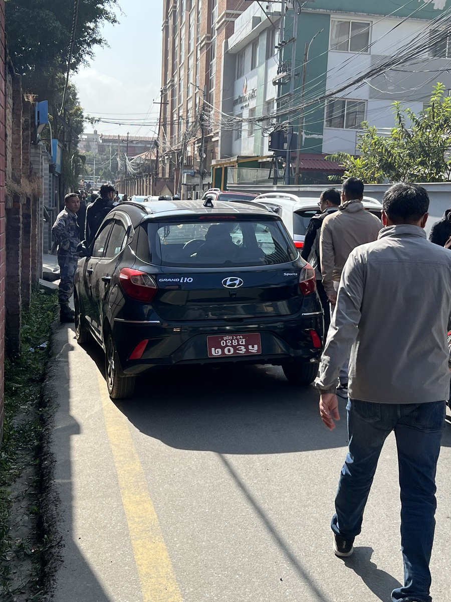 Namecool's tweet photo. @valleytraffic This car is parked on the road outside KTM district administration office Babarmahal and creating traffic jam. Please take necessary action https://t.co/6omX8qX5VL