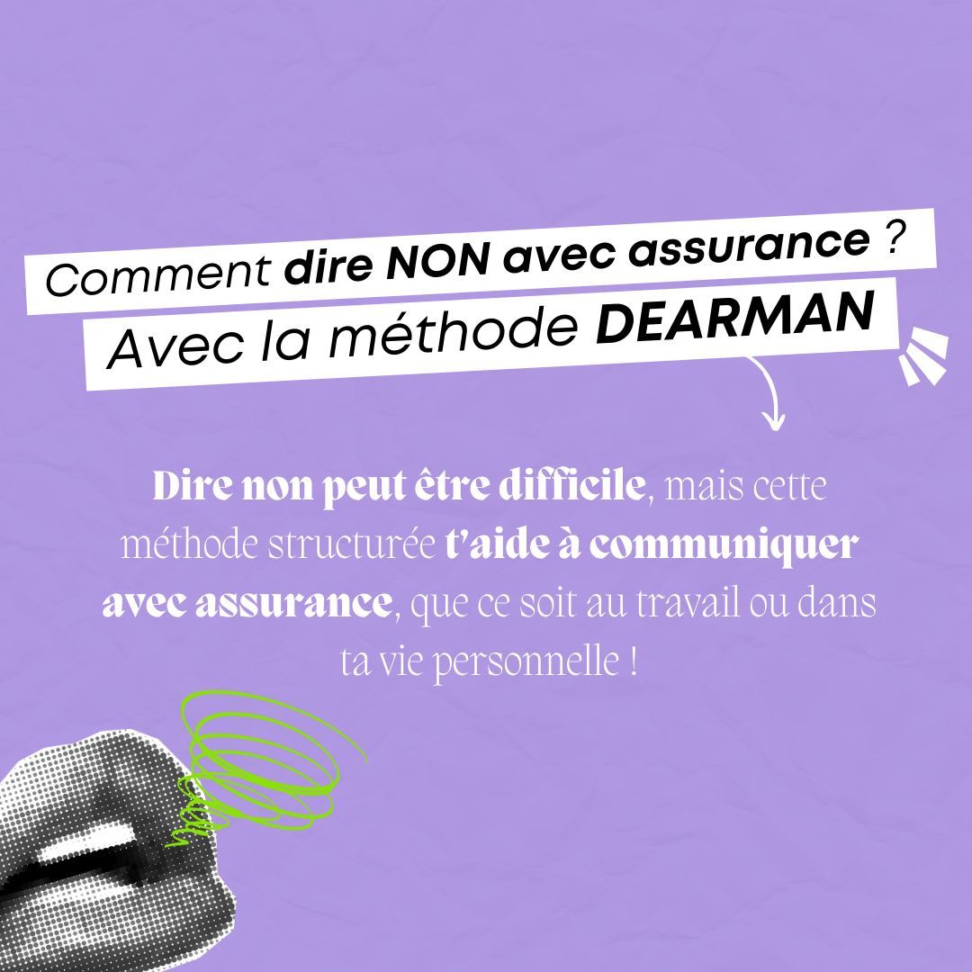 Diateino's tweet photo. ✨ Apprends à dire #NON avec assurance grâce à la méthode #DEARMAN ! ✨

Tu as du mal à poser des #limites, que ce soit au boulot ou avec tes proches ? La #méthodeDEARMAN te donne une structure simple et efficace pour #communiquer de manière claire, tout en respectant l'autre. https://t.co/PbhHx3ZP7v