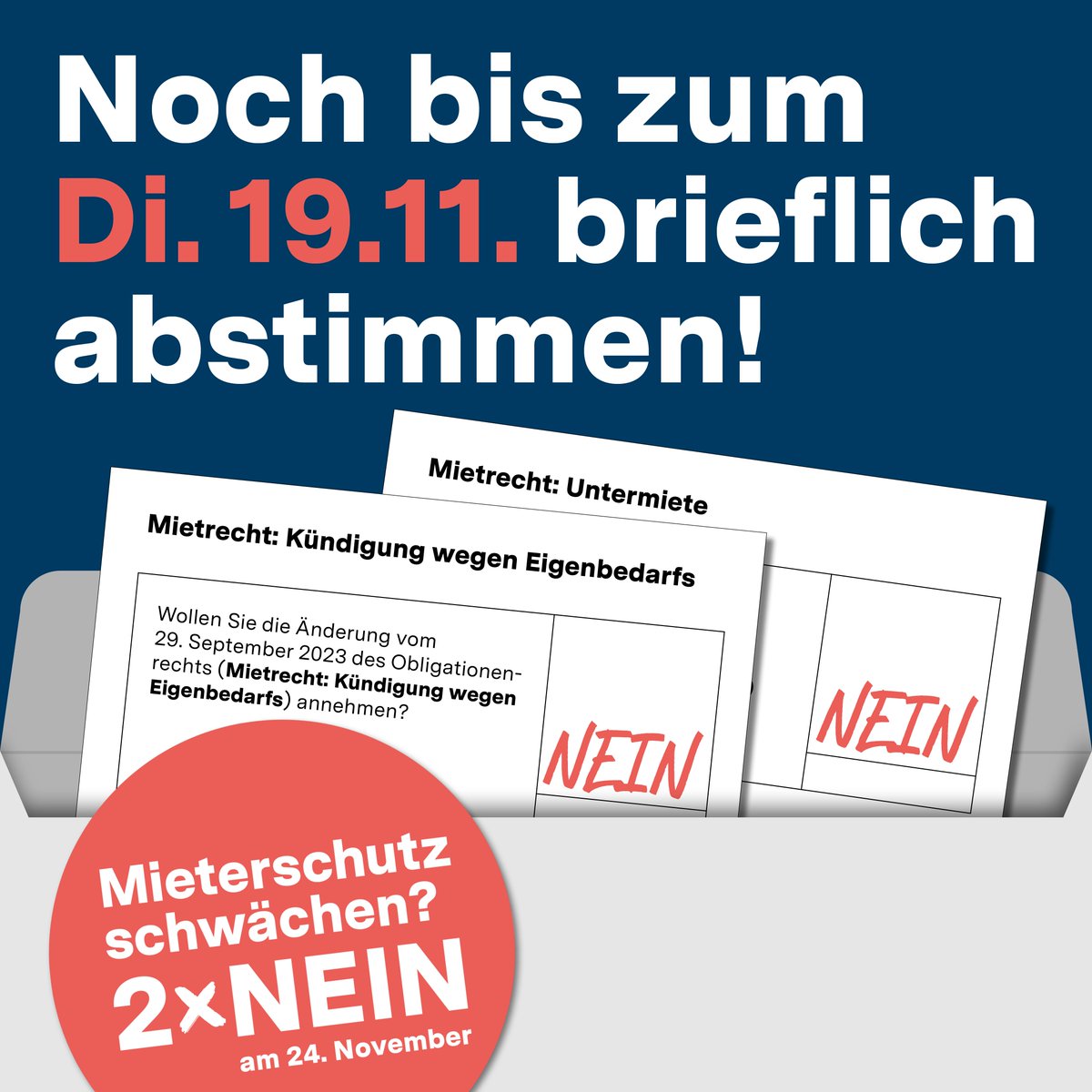 🏁 ES IST HEUTE! 🏃‍♀️🏃‍♂️
Alles entscheidet sich heute! 🗳️

#MietrechtAngriff #STOPImmoLobby