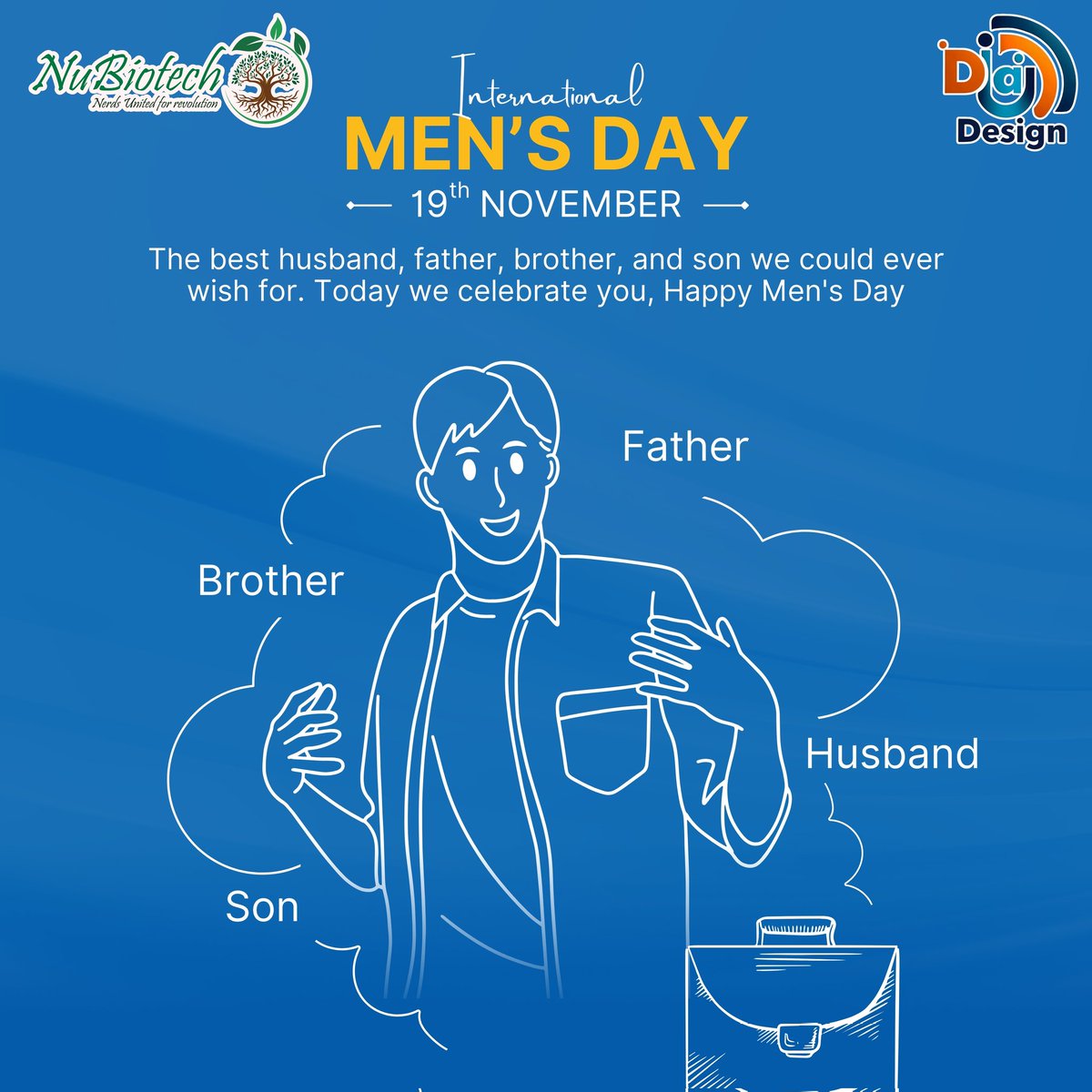 "Celebrating the strength, creativity, and resilience of men everywhere this International Men's Day.
 🌟 At Digi Design, we honor the men shaping innovation and design, inspiring us all to dream bigger. Here's to those who build a better tomorrow with every idea. 💪✨
 #MensDay