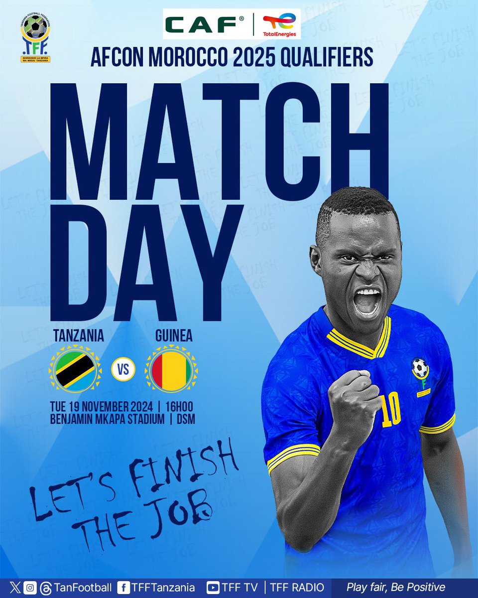 Kila la heri <a href="/TaifaStars_/">TAIFA STARS</a> kwenye mchezo wa leo kufuzu AFCON 2025.

 <a href="/TaifaStars_/">TAIFA STARS</a> 🇹🇿💪🏾