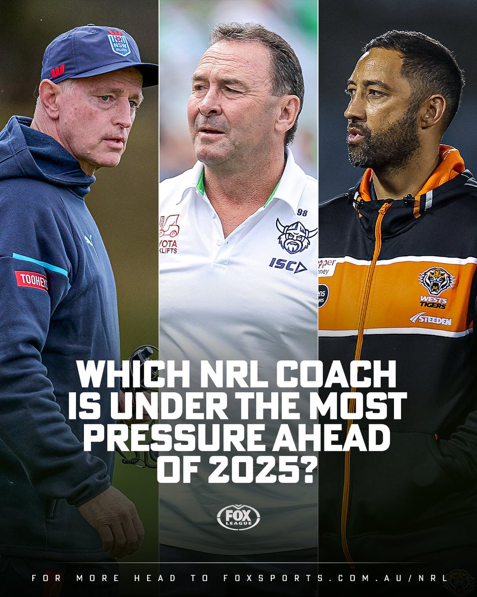FOXNRL's tweet photo. Which coach needs to get off to a hot start in 2025 ❓

Every NRL coach ranked 👉 https://t.co/xHEDgxmGHm https://t.co/lR1fdIaKn4