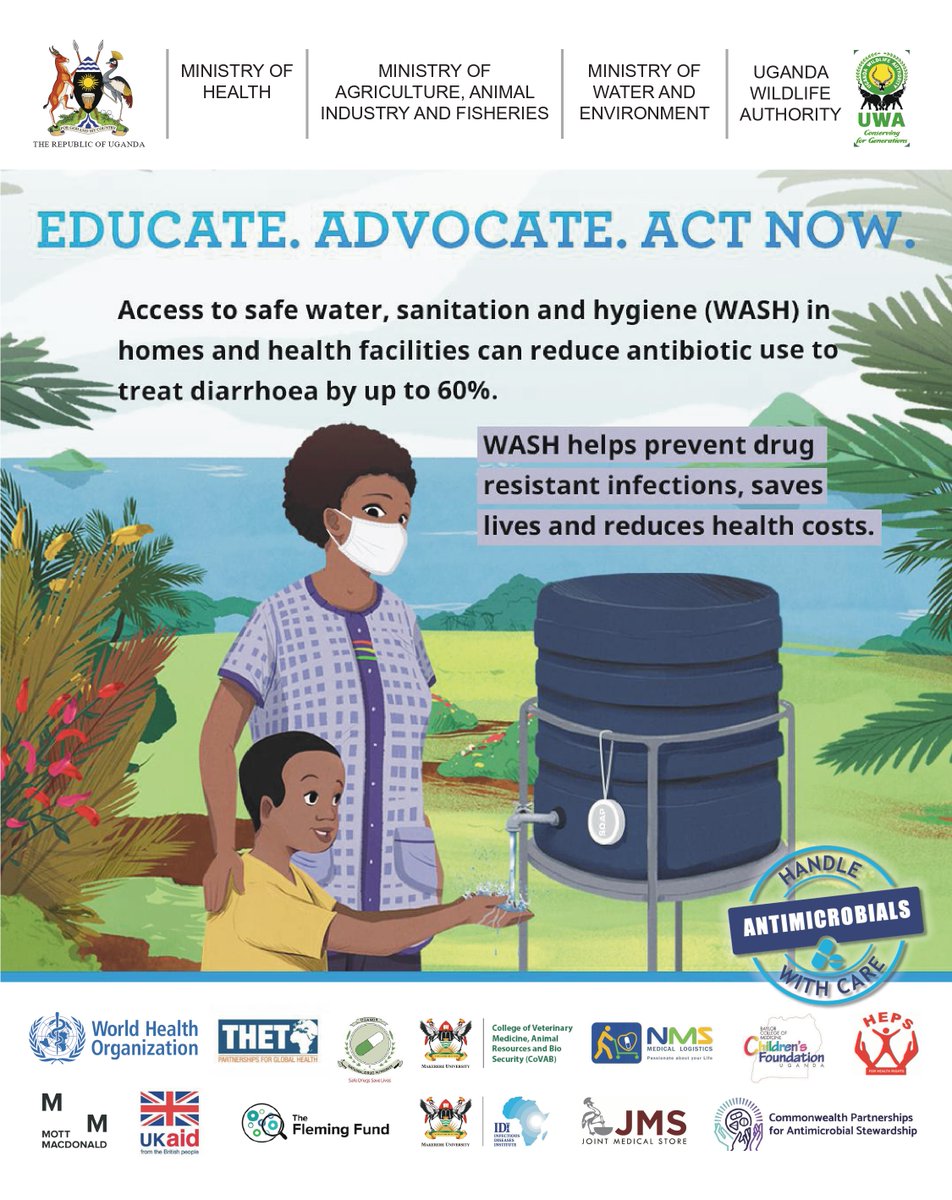 The effects of AMR can be reduced by controlling infectious disease (e.g., through handwashing, better access to clean water and sanitation, improved health care and vaccine programmes, and better animal welfare standards in farming). #AMR #WAAW2024  #StopSuperbugs #OneHealth