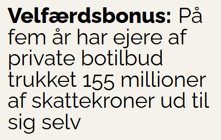 enghausen's tweet photo. De økonomiske lykkeriddere på de private botilbud har kronede dage. I deres jagt på velfærdsbonusser har de trukket alt lige fra kr. 50.000 til 33 millioner ud fra kerneopgaverne og ned i egen lomme. Offentlige skattekroner, der skulle gå til samfundets mest udsatte, går til alt muligt andet.  
Vi er simpelthen nødt til at sikre os, at de kommunale velfærdskroner bliver brugt til borgerne, som de er tiltænkt. 
https://t.co/nc1nfysZ0b

#dkpol #kompoldk #dksocial 
@Spolitik @venstredk @moderaterne_dk @Enhedslisten @SFpolitik @KonservativeDK @DanskDf1995   @alternativet_ @partietDD @LiberalAlliance @radikale