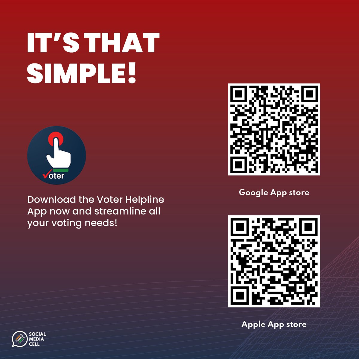 ECISVEEP's tweet photo. Voter Helpline App is your one-stop solution for all your election related queries! 📱
Get all the voter services now at your fingertips! 🙌✨
#ECIApps #VoiceYourChoice #VHA #ECI https://t.co/omOc2RCGMJ