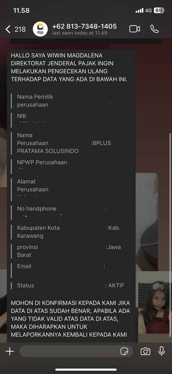 uzamet's tweet photo. @kring_pajak dan sampe ada chat wa juga begini, ini bener ga ya? https://t.co/qDnPA7zKWn