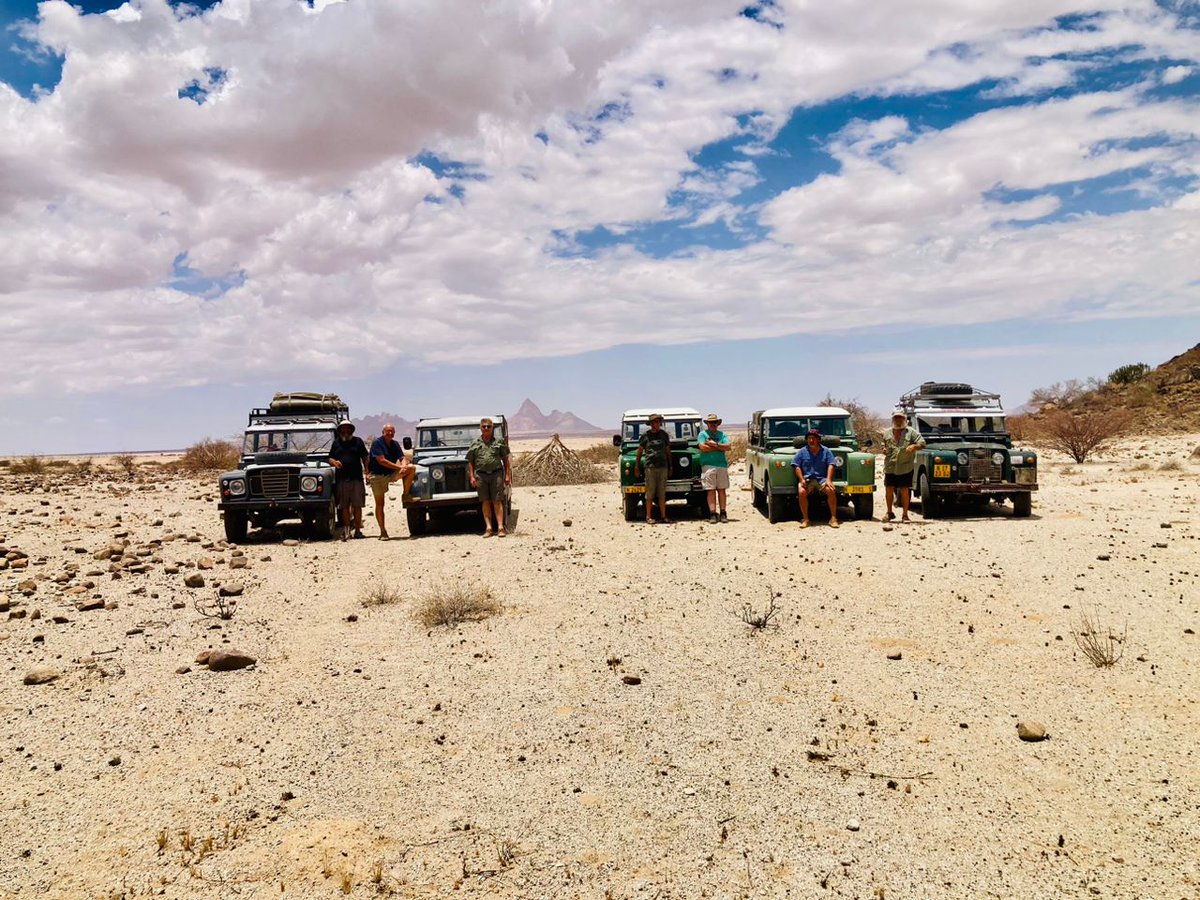 f5b0384db7964c7's tweet image. One #jeep went along with the #landrovers . All vehicles made it. #Spitzkoppe in the background. #OffroadNamibia