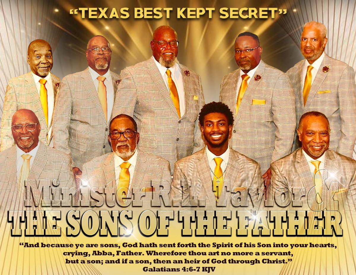 sons_texas's tweet photo. TEXAS BEST KEPT SECRET 
Minister R. L. Taylor &amp; The Sons of The Father of Arlington, Texas 25 years of Gospel Music Ministry. Glory to the Lord Jesus Almighty….. https://t.co/NM5XGlfjPg