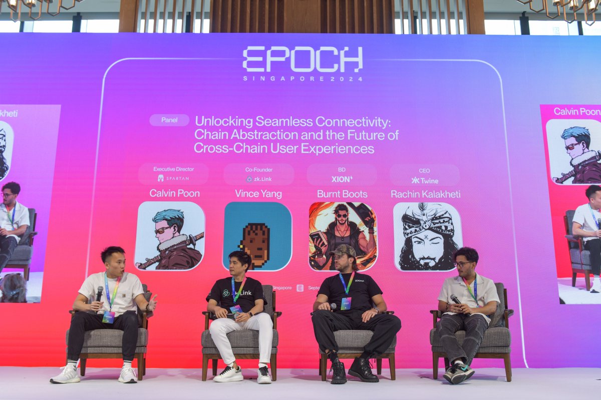 Epoch (@epochsummit) on Twitter photo 👀At Epoch Singapore, <a href="/itzjustcal/">Calvin</a> , <a href="/zkVinceReal/">Vince| zkLink| Building</a> , <a href="/DominikHell6/">Dominik Hell</a> , <a href="/crankfaktory/">McVeigh</a>  and <a href="/rachinkalakheti/">Rachin Kalakheti</a>  discussed 'Unlocking Seamless Connectivity: Chain Abstraction and the Future of Cross-Chain User Experiences'. #Epoch2024 
 
▶️ Watch the full session here: 👀At Epoch Singapore, <a href="/itzjustcal/">Calvin</a> , <a href="/zkVinceReal/">Vince| zkLink| Building</a> , <a href="/DominikHell6/">Dominik Hell</a> , <a href="/crankfaktory/">McVeigh</a>  and <a href="/rachinkalakheti/">Rachin Kalakheti</a>  discussed 'Unlocking Seamless Connectivity: Chain Abstraction and the Future of Cross-Chain User Experiences'. #Epoch2024 
 
▶️ Watch the full session here: