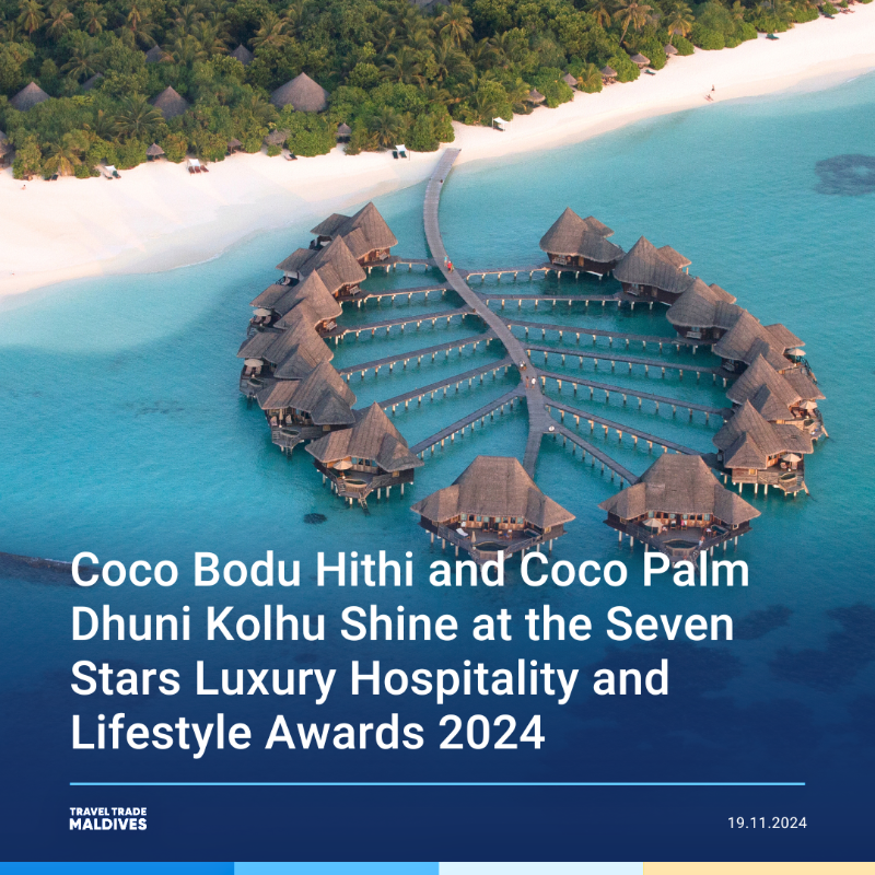traveltrademv's tweet photo. Coco Collection has been honoured at the 2024 Seven Stars Luxury Hospitality and Lifestyle Awards, with Coco Bodu Hithi and Coco Palm Dhuni Kolhu recognised for their luxury excellence.
@CocoCollection
#TravelTradeMaldives #Maldives #CocoCollection
https://t.co/5OsbYatmc6
