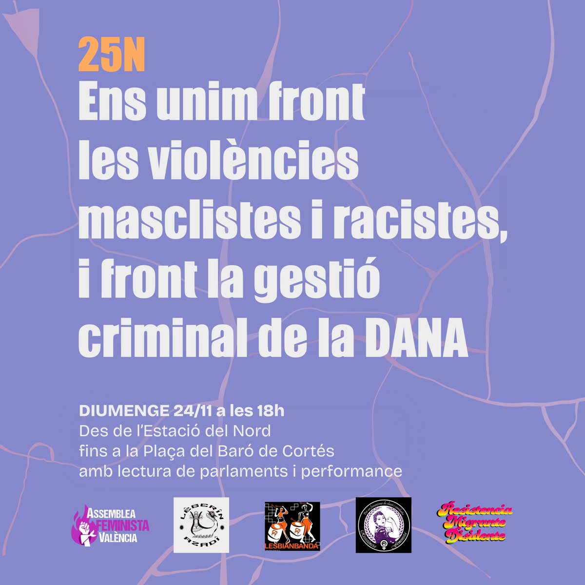 ✊🏾Les violències masclistes i racistes són estructurals, i en contextos de crisi aquestes s’invisibilitzen i s’agreugen amb la complicitat criminal de patriarcat i capital. Davant això, les feministes responem organitzant-nos.

Este diumenge, juntes i juntis prenem els carrers🔥