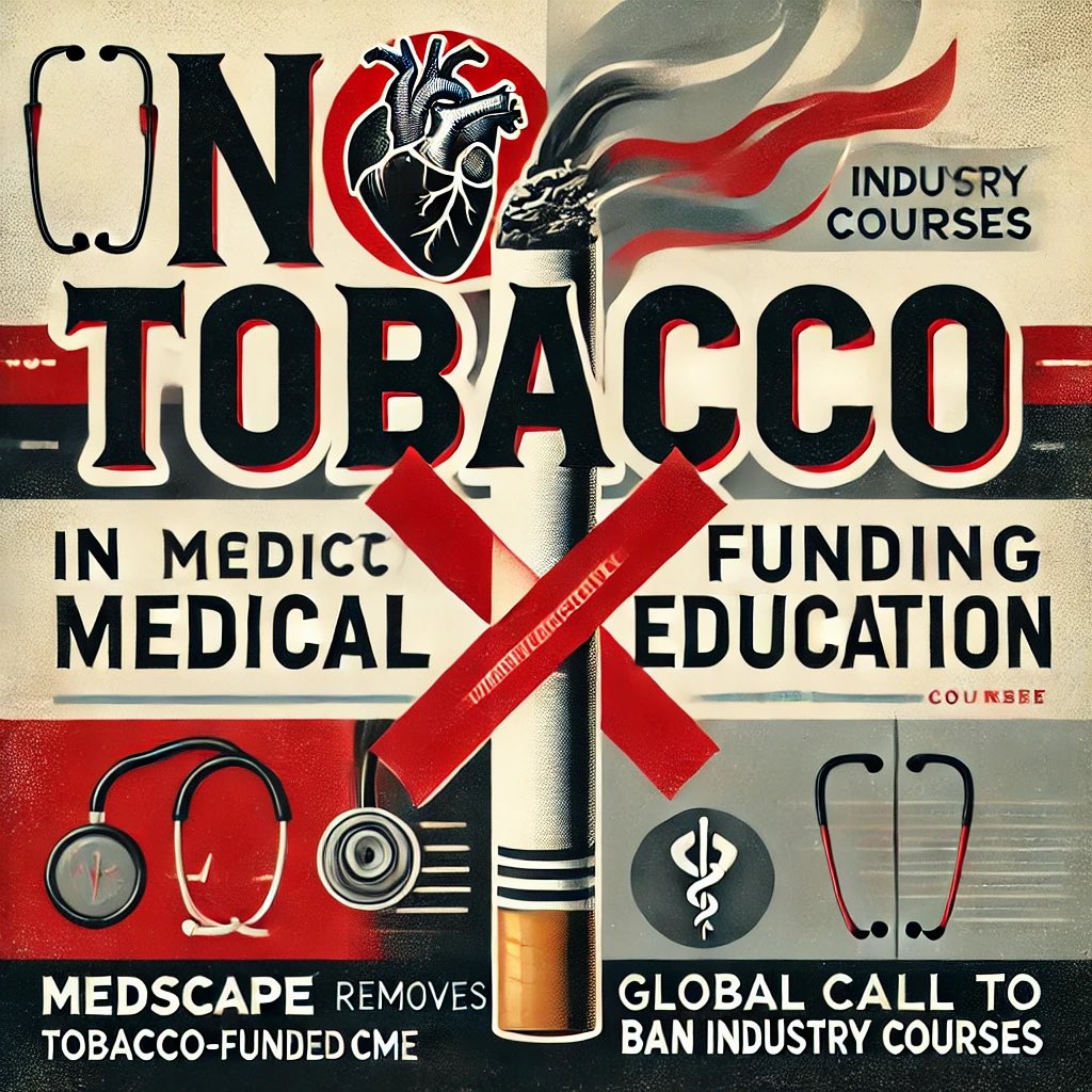 🚨 Medscape Cuts Ties with Tobacco-Funded Courses 🚨

Medscape has permanently removed smoking cessation courses funded by tobacco giant Philip Morris International (PMI) after backlash from health 
professionals and a BMJ investigation.

🔎 The investigation revealed PMI's