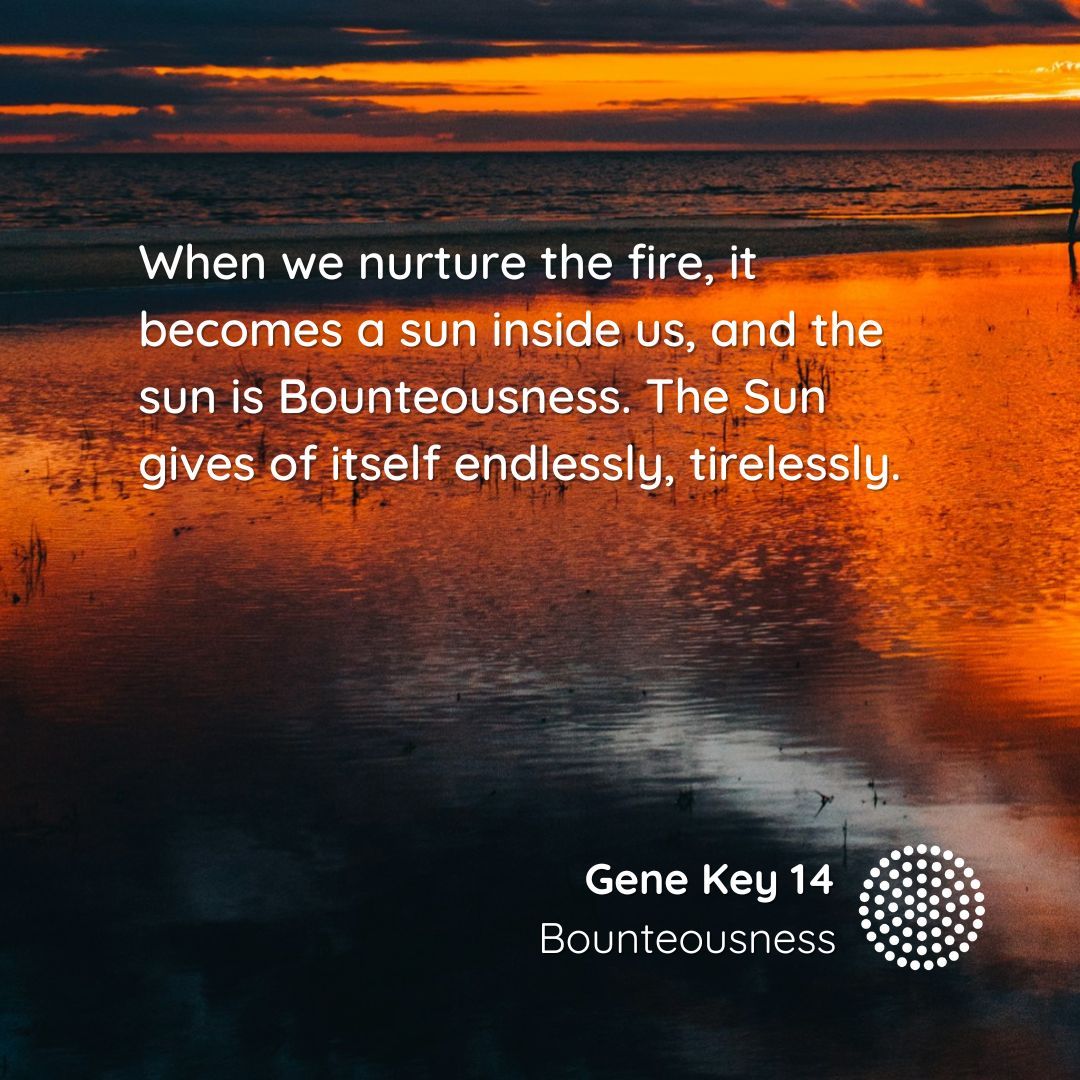 gene_keys's tweet image. The Pulse – Nov 16 to 21 – The 14th Gene Key moves from the Shadow of Compromise to the Siddhi of Bounteousnesss and it is the Way of Competence 

Listen to the audio: genekeys.com/pulse/14-bount…

#genekeys #genekey14 #competence #bounteousness #thepulse