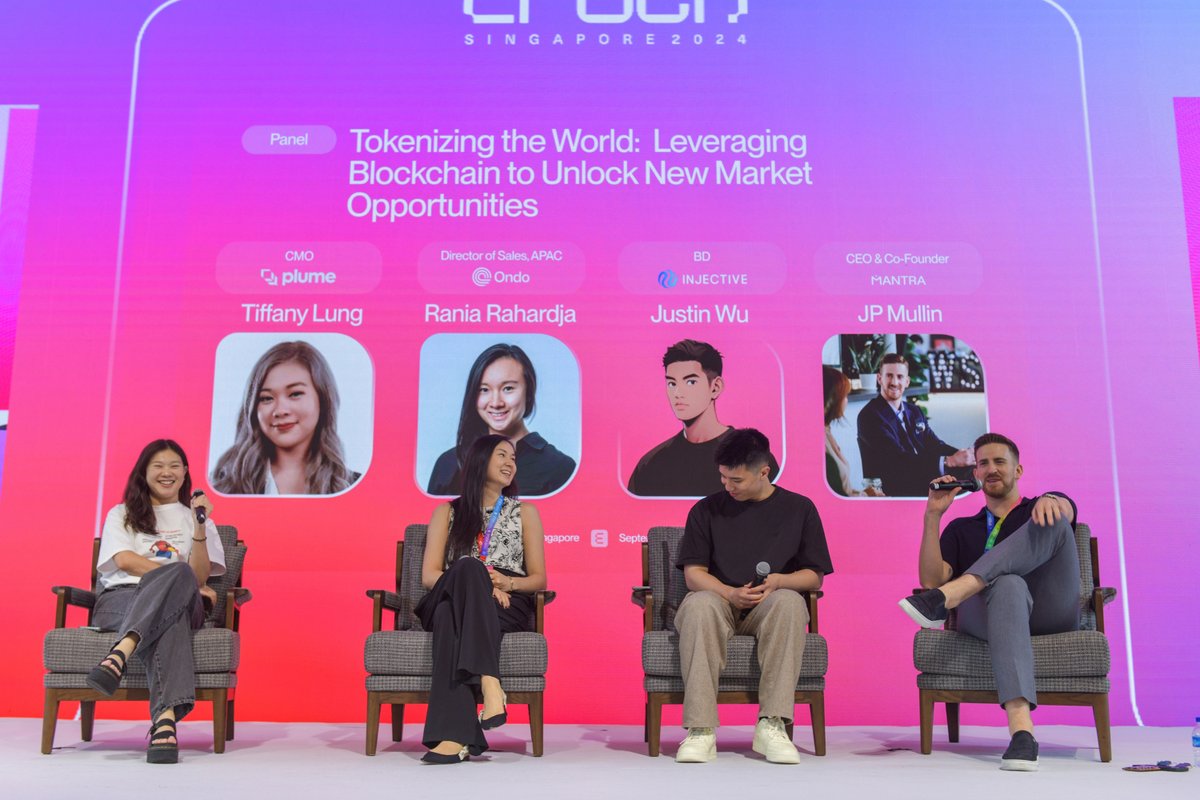 Epoch (@epochsummit) on Twitter photo 😎 During Epoch Singapore, <a href="/tiffylung/">Tiffy- NYC</a> , <a href="/rrah622/">Rania Rah l Ondo Finance</a> , <a href="/justinwujwu/">justin.inj🥷</a> , and <a href="/jp_mullin888/">JP Mullin (🕉, 🏘️)</a>  led a discussion on 'Tokenizing the World: Leveraging Blockchain to Unlock New Market Opportunities’. #Epoch2024
▶️ Watch the full session here: youtu.be/HKJxW06zaCQ 😎 During Epoch Singapore, <a href="/tiffylung/">Tiffy- NYC</a> , <a href="/rrah622/">Rania Rah l Ondo Finance</a> , <a href="/justinwujwu/">justin.inj🥷</a> , and <a href="/jp_mullin888/">JP Mullin (🕉, 🏘️)</a>  led a discussion on 'Tokenizing the World: Leveraging Blockchain to Unlock New Market Opportunities’. #Epoch2024
▶️ Watch the full session here: youtu.be/HKJxW06zaCQ