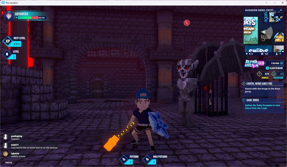 Joobjang331's tweet photo. Face to face with the Gargoyle Boss in Crypt of the Sacred Blood in @TheSandboxGame. Wish me luck in this epic showdown! 🗿⚔️ @SquareEnix https://t.co/uiIrg0eE5c #TheSandbox #AlphaSeason4 #AS4SocialChallenge https://t.co/nAdg5PIUWh