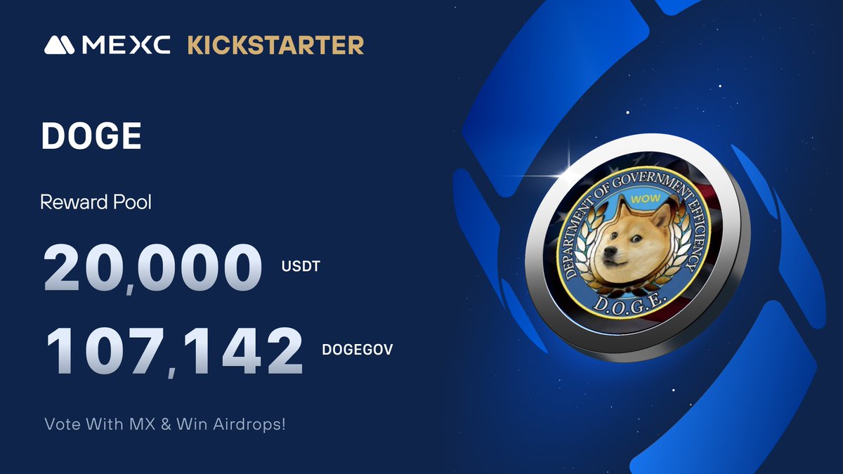 .<a href="/doge_eth_gov/">D.O.G.E. Memecoin</a>, a memecoin community bringing awareness and humor to government accountability, is coming to #MEXCKickstarter 🚀

🗳Vote with $MX to share massive airdrops
📈 #DOGEGOV/USDT Trading: 2024-11-20 12:00 (UTC)

Details: mexc.com/support/articl…