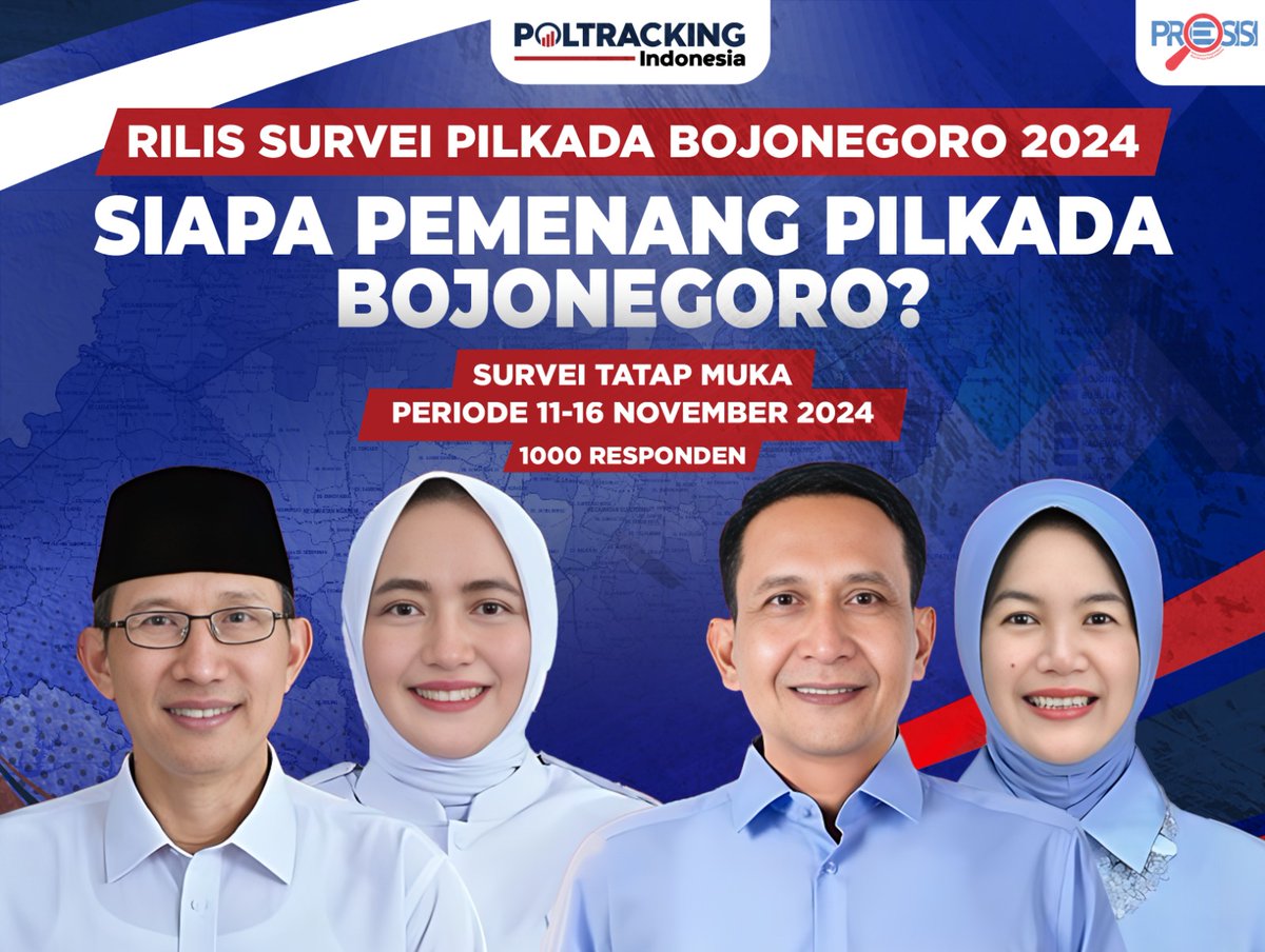 Undangan Media Rilis Temuan Survei Pilkada Bojonegoro Poltracking Indonesia:

SIAPA PEMENANG PILKADA BOJONEGORO?

Narahubung: Masduri Amrawi (085234977108)
#poltracking #bojonegoro #survei #pilkada2024