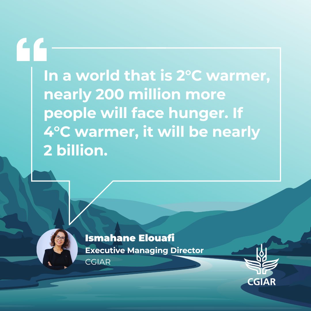 CGIAR (@cgiar) on Twitter photo Climate change threatens global food security—but innovative solutions can transform challenges into opportunities.
This Food, Agriculture and Water Day discover how we’re shaping a resilient future at #COP29 #FoodPavilion: on.cgiar.org/4dE2KvF
<a href="/CGIAR_EMD/">Ismahane Elouafi</a> #COP29Azerbaijan Climate change threatens global food security—but innovative solutions can transform challenges into opportunities.
This Food, Agriculture and Water Day discover how we’re shaping a resilient future at #COP29 #FoodPavilion: on.cgiar.org/4dE2KvF
<a href="/CGIAR_EMD/">Ismahane Elouafi</a> #COP29Azerbaijan
