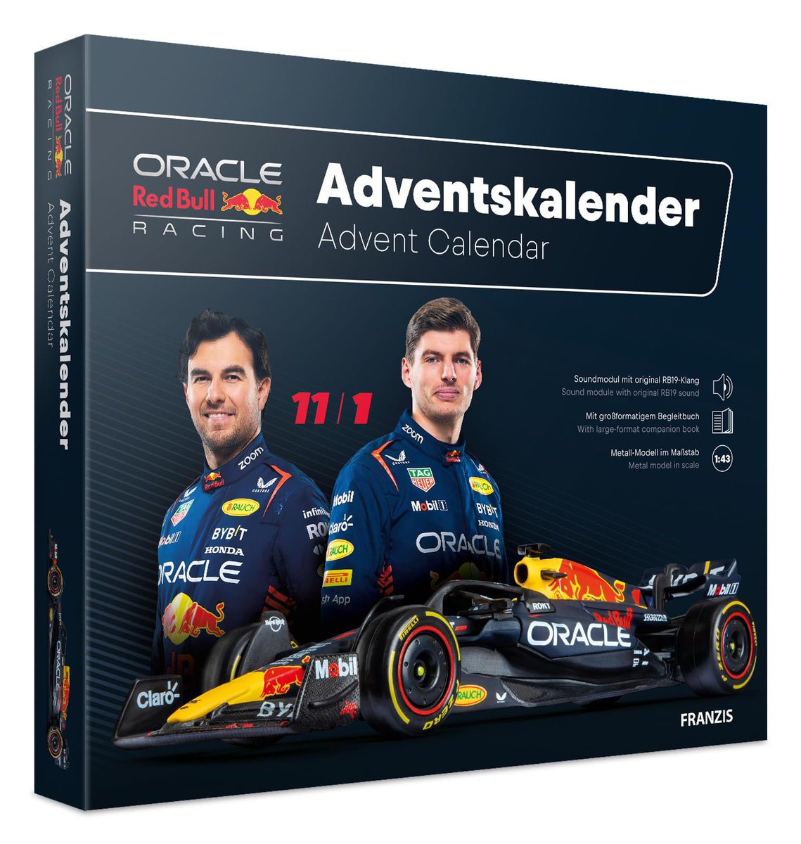 FIAsteward's tweet image. The Red Bull advent calendar is a top seller.

Rumours of gifts as follows:

Day 1: Asymmetric brakes
Day 2: Ride height adjustment kit
Day 5: Model of FIA President
Day 10: Model of Christian Horner’s mistress
Day 15: Asymmetric brake removal
Day 20: Ride height adjustment seal