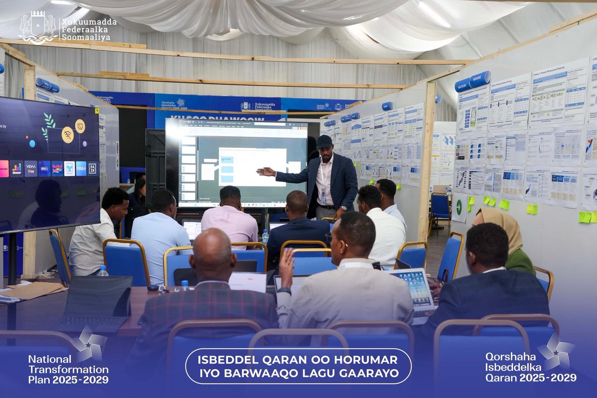 NTPSomalia's tweet photo. Progress continues on Somalia’s National Transformation Plan, with programs refined and leaders’ feedback integrated after the October launch. #SomaliaNTP https://t.co/SGKEJXM8bf
