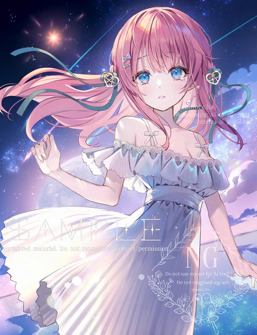 あまねもも様 #MomoAmane のオリジナルソング「Little Star」のCDジャケット用、MV用イラスト制作させて頂きましたよろしくお願いいたします。 