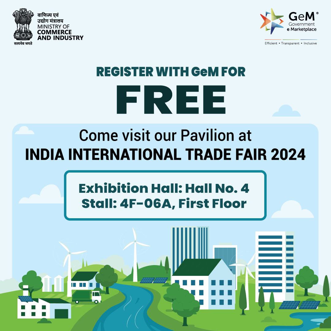 GeM_India's tweet photo. 🔊Join us at the #GeMPavilion at #IITF2024!
Are you a seller or a service provider? Here’s your chance of scaling your business in India’s largest e-marketplace for government buyers!
Register for 𝗙𝗥𝗘𝗘 at our stall and get a 𝗖𝗢𝗠𝗣𝗟𝗜𝗠𝗘𝗡𝗧𝗔𝗥𝗬 professional product photoshoot & catalogue upload support!
📍 𝗪𝗵𝗲𝗿𝗲 𝘁𝗼 𝗙𝗶𝗻𝗱 𝗨𝘀: Exhibition Hall No. 4, Booth 4F-06
🏢 𝗩𝗲𝗻𝘂𝗲: Bharat Mandapam, Pragati Maidan
📅 𝗗𝗮𝘁𝗲: 14th to 27th November 2024
Participate in fun activities and 𝘄𝗶𝗻 𝗲𝘅𝗰𝗹𝘂𝘀𝗶𝘃𝗲 𝗚𝗲𝗠 𝗴𝗼𝗼𝗱𝗶𝗲𝘀!
Don't miss out on your chance to explore #B2G business opportunities and sell directly to lakhs of government buyers!
See you there! 👋
@ITPODesk @BharatMandapam
#GeMIndia #IITF2024 #IndiaInternationalTradeFair #43rdIITF #BharatMandapam #PublicProcurement #MSME #SmallBusiness #IndianEntrepreneurs #Startups