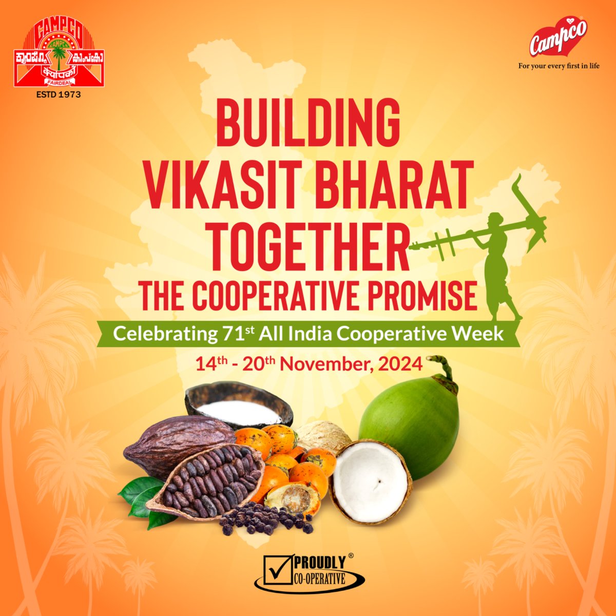 campcochocolate's tweet photo. 🌟 Celebrating the Power of Unity in Cooperative Week! 🌟

As we mark the 71st Cooperative Week, we proudly recognize the "Role of Cooperatives in Building Vikasit Bharat"

#CAMPCO #CooperativeSpirit #Since1973 #CooperativeWeek #UnityIn
@ncuicoop
@MinOfCooperatn
@Infosahakarita https://t.co/ZCmYivvW0A