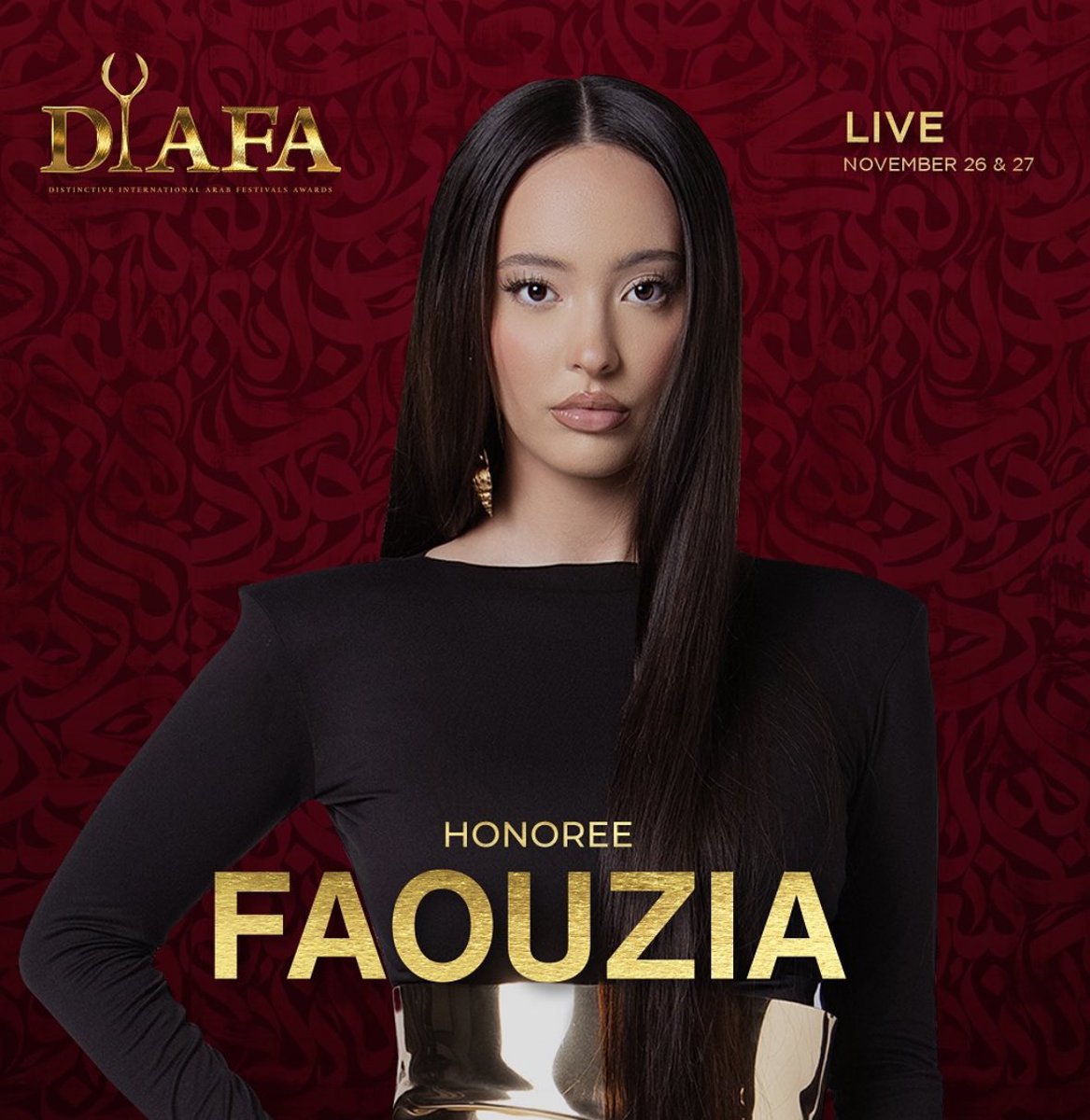 faouziasource's tweet image. 🚨 | Faouzia is expected to be awarded at DIAFA Awards (Distinctive International Arab Festival Awards) hosted on November 26th and 27th in Dubai !