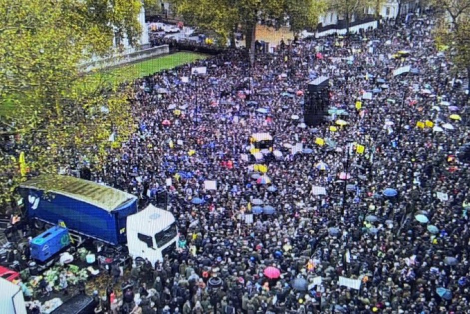 Massive turnout at the farmers’ rally in London today.