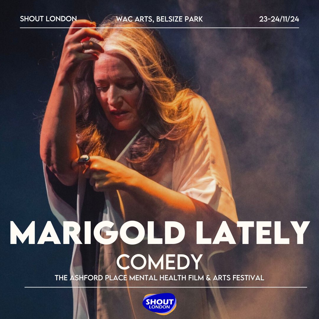 Catch the unforgettable comedian Marigold Lately on Day 1 of the Shout London: The Ashford Place Mental Health Film &amp; Arts Festival 2024! 🌟
🗓️ Nov 23-24
📍Wac Arts

🎟️ Free tickets: shout.london/tickets

#ShoutLondon2024 #MentalHealth #LiveEventsLondon