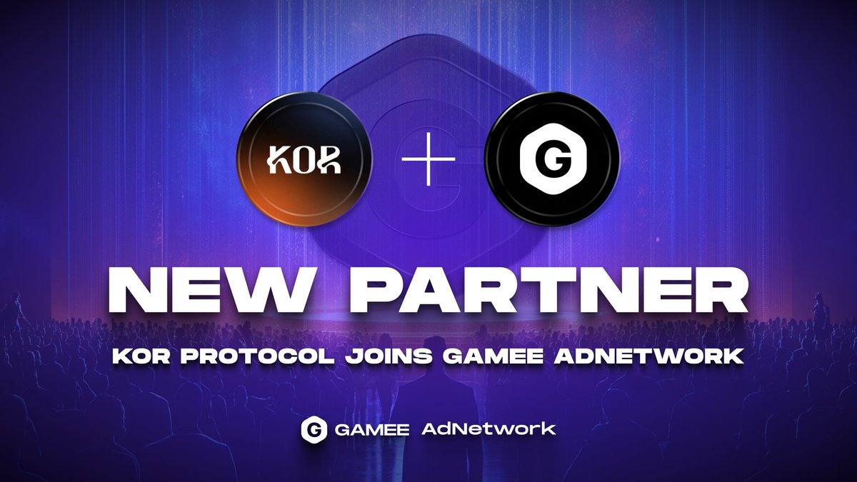 GAMEEToken's tweet photo. KOR Protocol joins GAMEE AdNetwork.
@KorProtocol is an ethical AI-powered entertainment IP infrastructure that leverages blockchain to empower creators, protect rights, and enable monetization across industries like music, film, and gaming.
Welcome!
#Web3AdNetwork $GMEE
