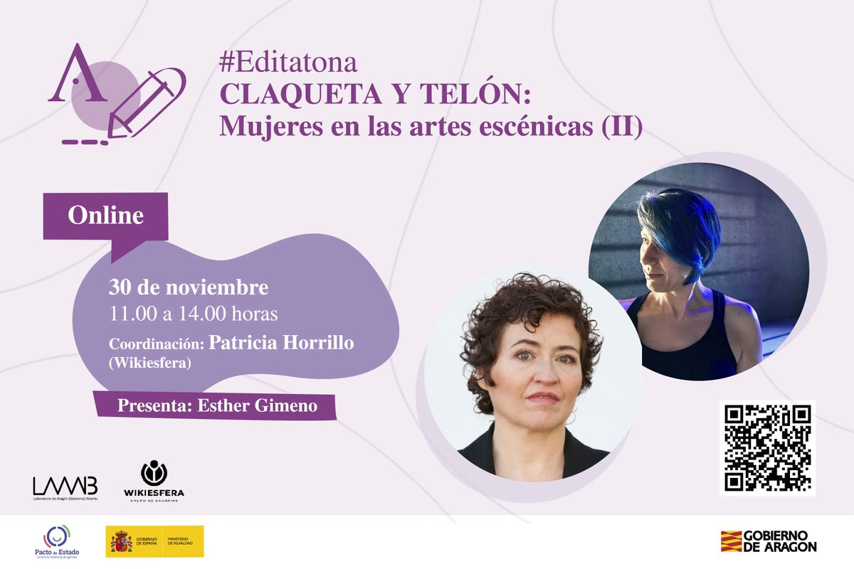 Continuamos con el trabajo de visibilizar en la esfera pública las contribuciones de mujeres aragonesas. En este caso, el papel de mujeres de las artes escénicas y visuales.🙌

➡️Sábado 30 de noviembre, de 11.00h a 14.00h en formato online.

 👉 laaab.es/2024/11/editat…