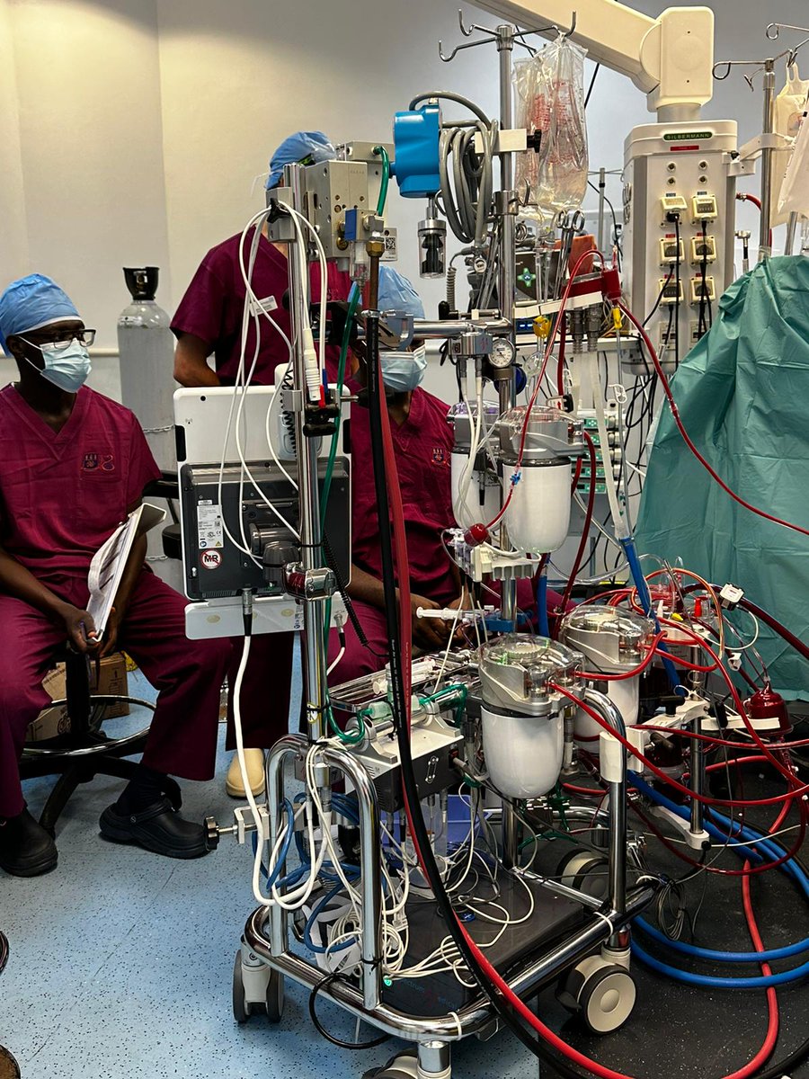 HeartsofGhana's tweet photo. The @KnowYourPulse Hearts of Ghana team has hit the ground running! 🏥 They are officially on day two of performing life-saving surgeries to local Ghanaians alongside the @ugmedicalcentre team. 

 #GlobalHealth #MedTwitter #CardiacSurgery #Charity https://t.co/paJOU9X4Dr