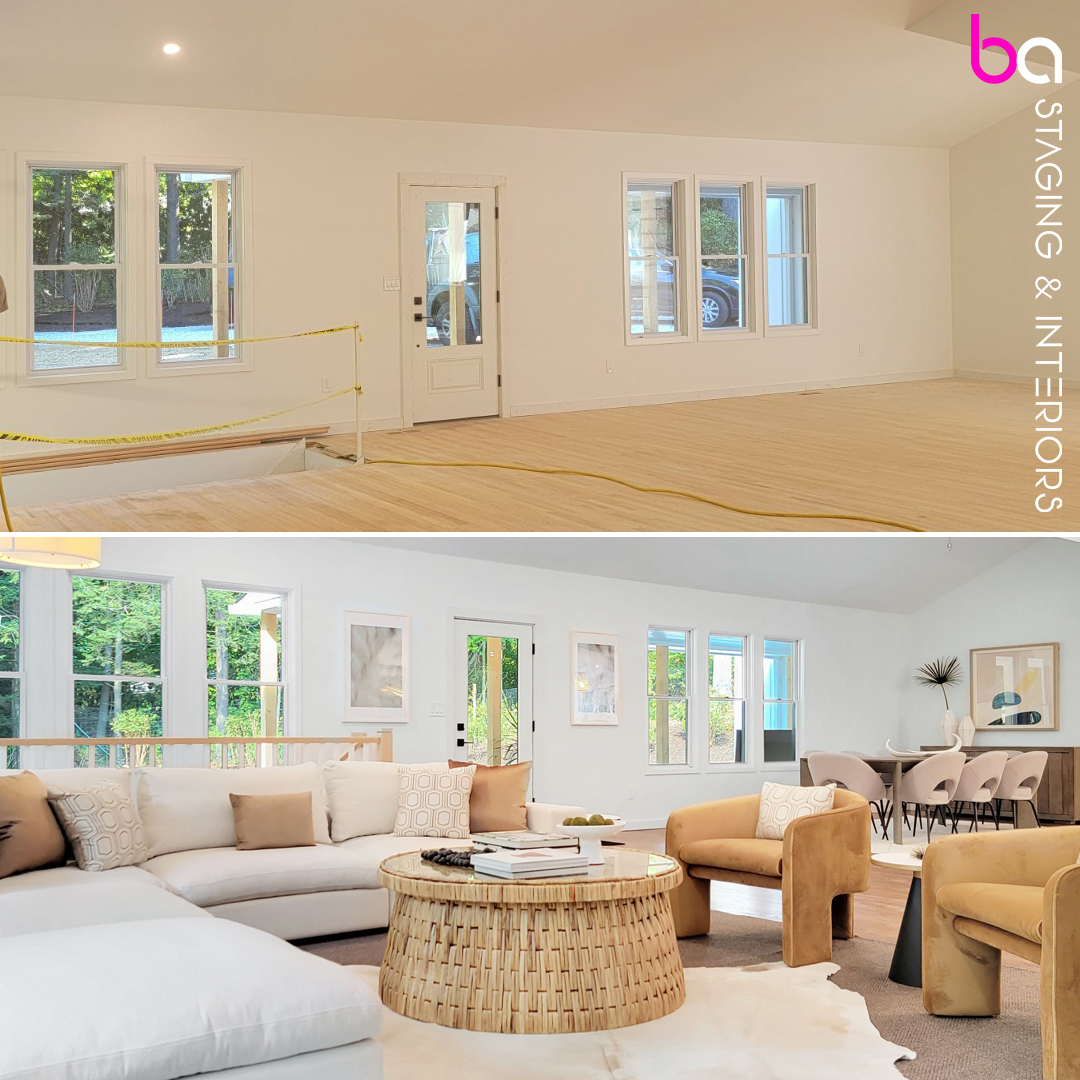 BAStaging's tweet image. Transformation Tuesday! See the dramatic difference in these photos✨ an empty home is void of all emotion, a staged home is full of warmth and love 💕 a transformation that turns a house into a home🏡

#BAStagingInteriors #BeforeAndAfter #HouseToHome #InteriorDesign #HomeStaging
