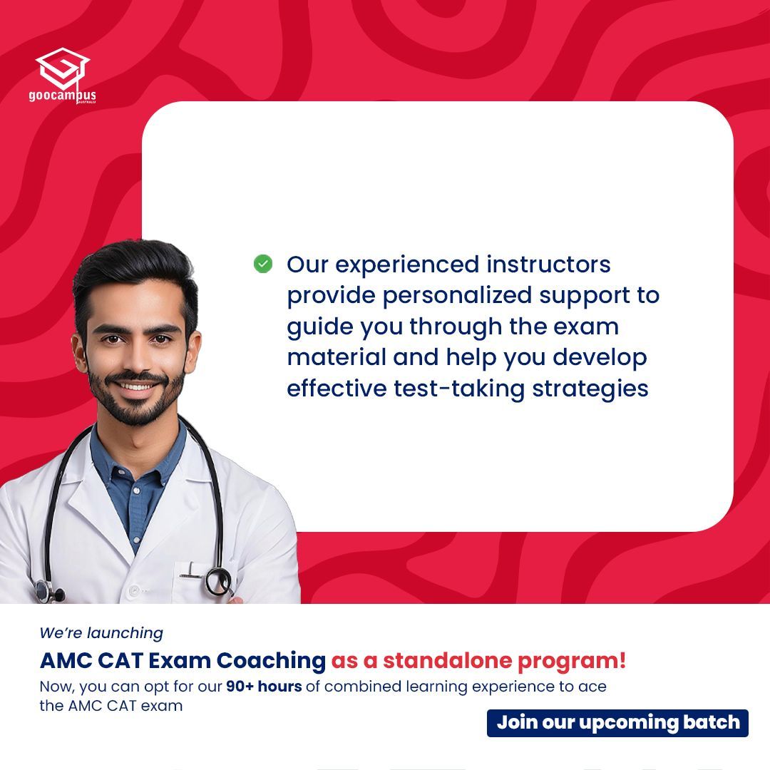 goocampus_in's tweet photo. 🎯 Wondering how GooCampus AMC CAT coaching can help you ace the exam?

📚 Our program offers 90+ hours of comprehensive learning

💬 Join our upcoming batch and start your journey to acing the AMC CAT exam today! https://t.co/0Yyg4dk2N6
