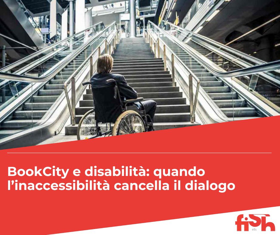 fish_ets's tweet photo. Un libro sulla #disabilità a un evento inaccessibile. Un paradosso cruciale che si è verificato ieri a #BookCity Milano. Le norme di sono, ma senza un cambiamento culturale rimangono solo parole vuote. Qui il nostro comunicato 👉 https://t.co/aOTL0BQF8l https://t.co/BidVfq9vXR