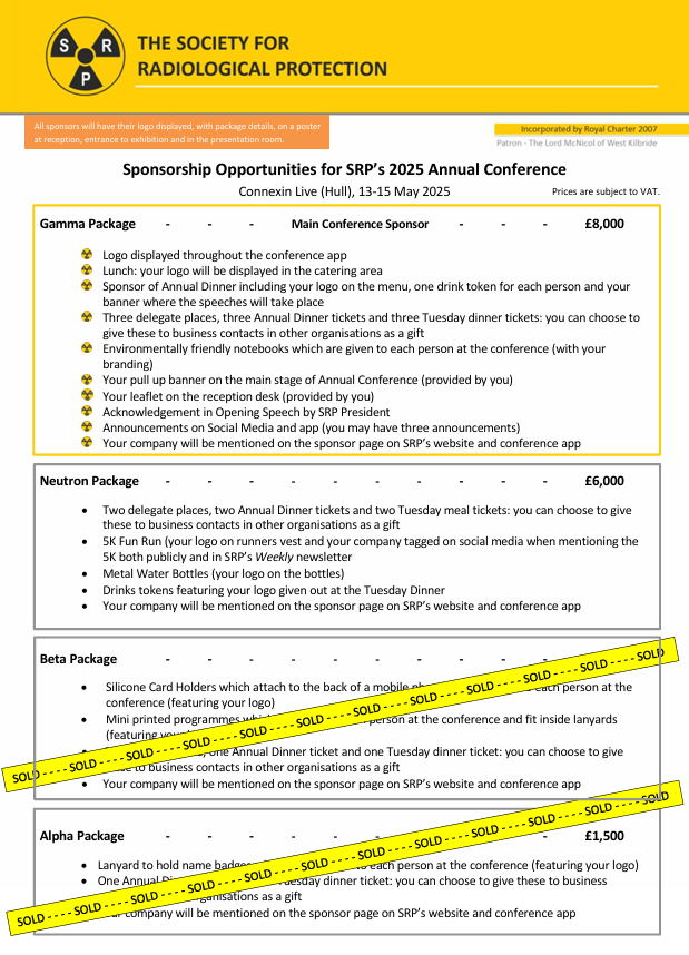 SRP UK (@srp_uk) on Twitter photo We have now released our sponsorship packages for SRP’s Annual Conference, taking place from 13 – 15 May 2025.
If you would like to sponsor one of our remaining packages, please email tegan@srp-uk.org asap to make sure that you don’t miss out! 😊 We have now released our sponsorship packages for SRP’s Annual Conference, taking place from 13 – 15 May 2025.
If you would like to sponsor one of our remaining packages, please email tegan@srp-uk.org asap to make sure that you don’t miss out! 😊