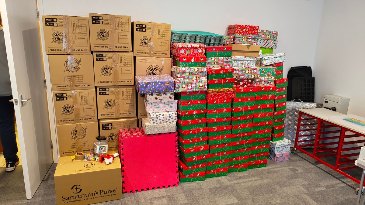 Thank you so much to the Dunstable community for donating so many shoeboxes to  Operational Christmas Child. Hundreds have come in.

And each one will be received and bring joy to a child and their family somewhere in the world.

Thank you for supporting this wonderful project.