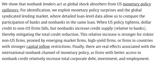 Recently at JIE: "Nonbank lenders as global shock absorbers: Evidence from US monetary policy spillovers" by David Elliott (<a href="/BoE_Research/">Bank of England Research</a>), Ralf R. Meisenzahl and José-Luis Peydró (<a href="/persistdebt/">Persistdebt (José-Luis Peydró)</a>).
doi.org/10.1016/j.jint… 1/2