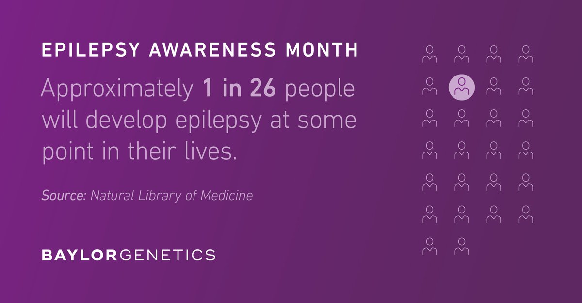 BaylorGenetics's tweet image. November is National Epilepsy Awareness Month.  

Understanding the genetic factors that contribute to epilepsy can be crucial in providing accurate diagnoses and effective treatments. 

#EpilepsyAwareness #ThinkBG