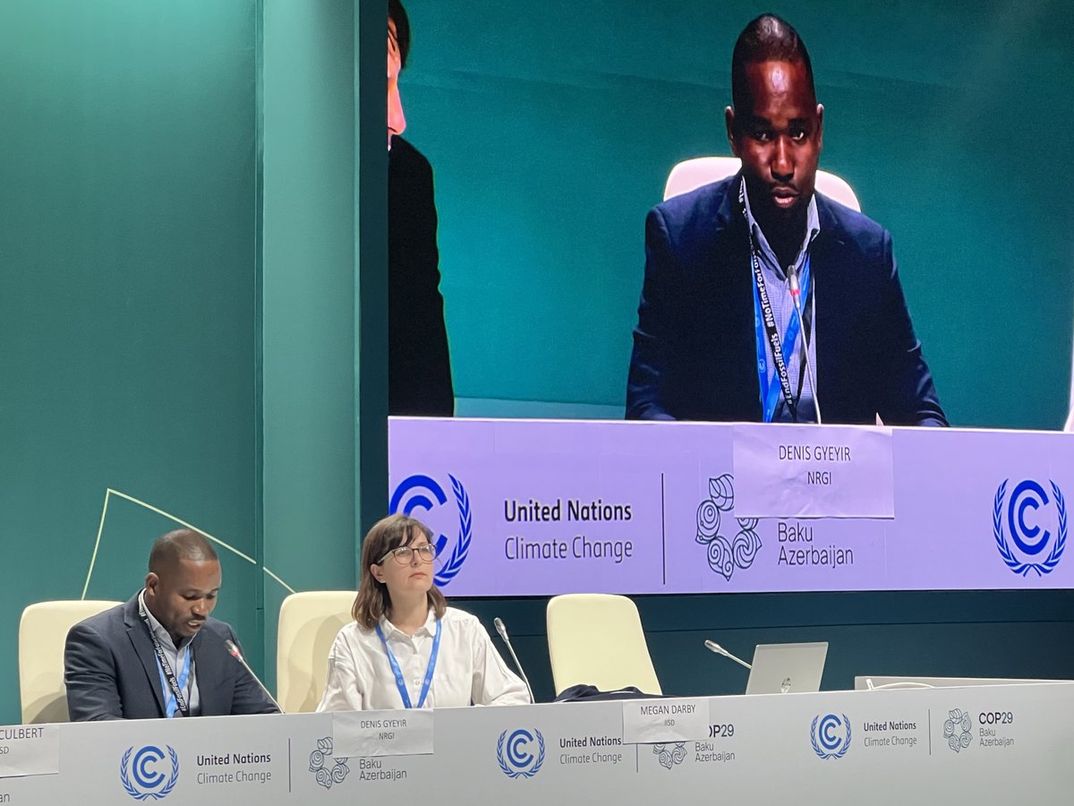 “Developing gas projects in Africa could lock governments into long-term dependency &amp; debt. With renewable energy prices falling, Africa has the chance to harness its vast renewable potential instead of investing in gas projects.” - <a href="/DGyeyir/">Denis Gyeyir</a> at today's #COP29 press briefing