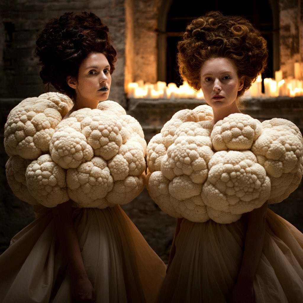 g__e___e's tweet photo. women, clothes that  look like a cauliflower
#ImageFX #hailuo_ai #ai #aiart #art #food #aifashion #aiwork #foodfashion #fashionfood #foodart #cauliflower #カリフラワー https://t.co/yZ1ZFqFTlP