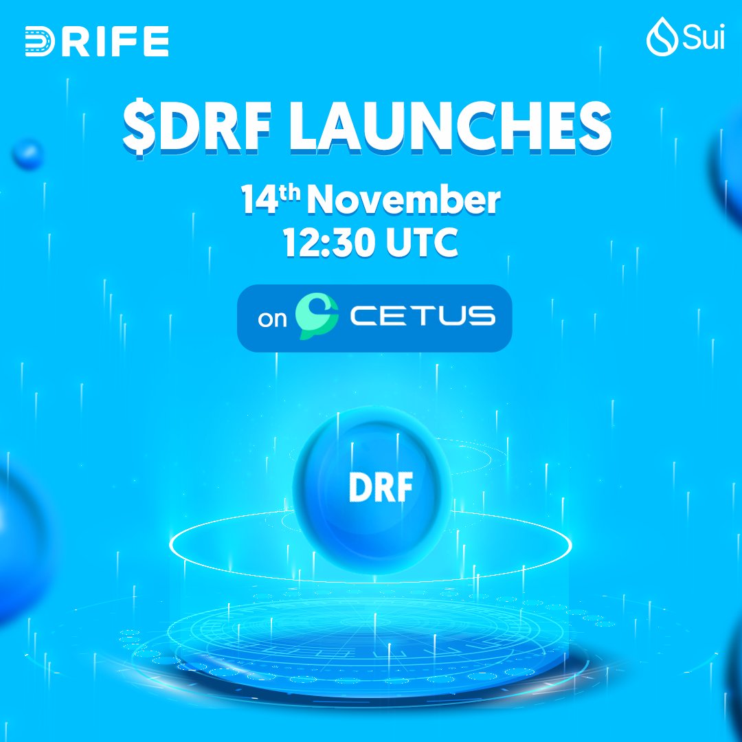 Goldie222225's tweet photo. ALMOST LIVE $DRF token launches on @CetusProtocol TODAY at 12:30 PM UTC Set reminders Join the decentralized ride-hailing revolution Trade, earn & ride with #DRIFE #DRFtoken #CetusProtocol #RideHailingRevolution @Drife_official https://t.co/qyq2WtBZEk