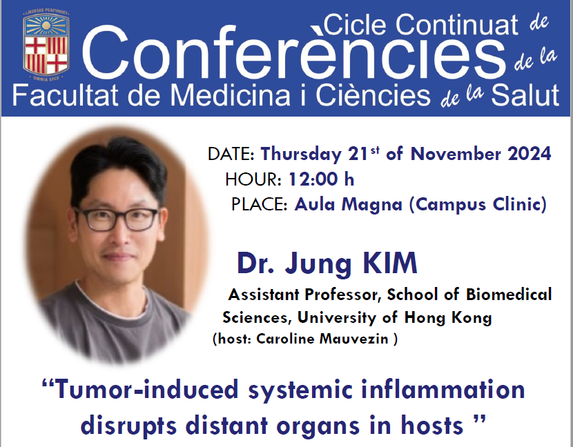 Caroline Mauvezin (@carolinemvz) on Twitter photo This Thursday!! Don’t miss <a href="/Jung_Kim_PhD/">Jung Kim</a> sharing his groundbreaking new findings! <a href="/CampusClinicUB/">Campus Clínic UB</a> <a href="/CellComBcn/">CellComBarcelona</a> This Thursday!! Don’t miss <a href="/Jung_Kim_PhD/">Jung Kim</a> sharing his groundbreaking new findings! <a href="/CampusClinicUB/">Campus Clínic UB</a> <a href="/CellComBcn/">CellComBarcelona</a>
