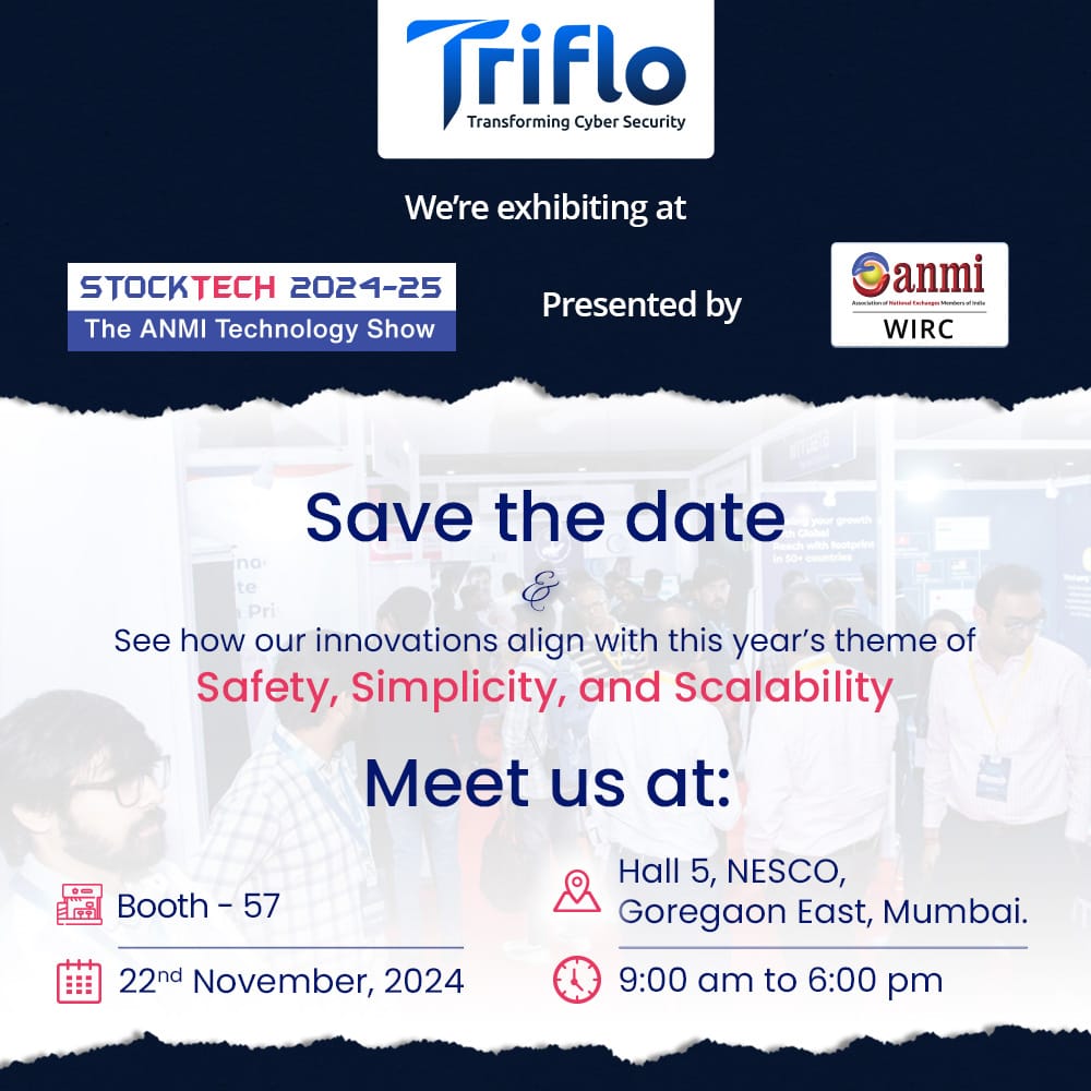 Triflo09's tweet image. We’re Exhibiting at #StockTech 2024-25!
Join us at Booth 57 to discover how #Triflo embody Safety, Simplicity, and Scalability in the stock market!

🔗Register now: bit.ly/3Nskj7p
📍Hall 5, NESCO, Mumbai
📆 22nd November 2024 |
⏱️9:00 AM – 6:00 PM

#Expo #anmiindia