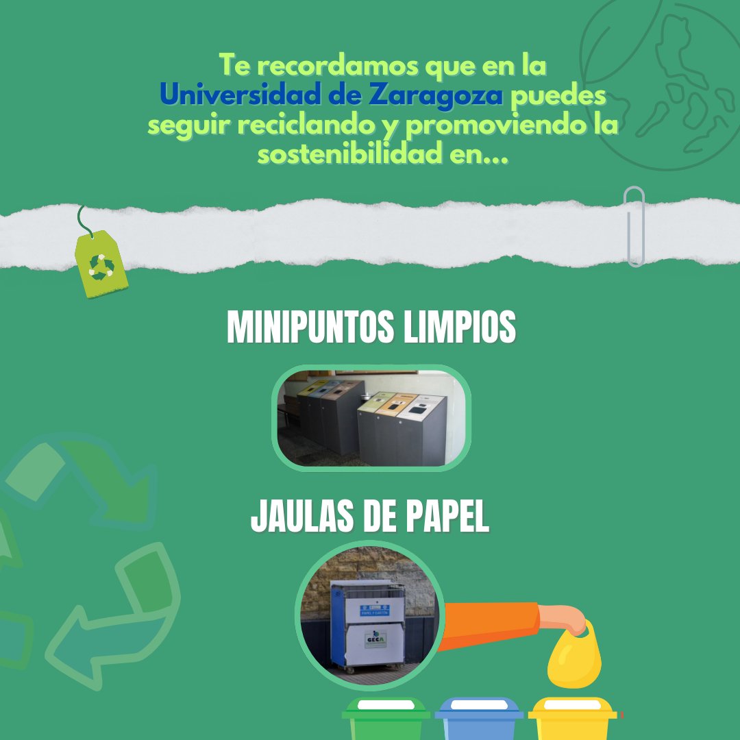 Con motivo de la celebración de la <a href="/2EWWR/">European Week for Waste Reduction</a> . La <a href="/unizar/">Universidad Zaragoza</a> ha conseguido, de momento, ¡reciclar 3.000 kilos más de papel que el año pasado! 🗞️ Las tareas de sensibilización ambiental y la instalación de mini puntos limpios parecen dar sus frutos. 😉💚