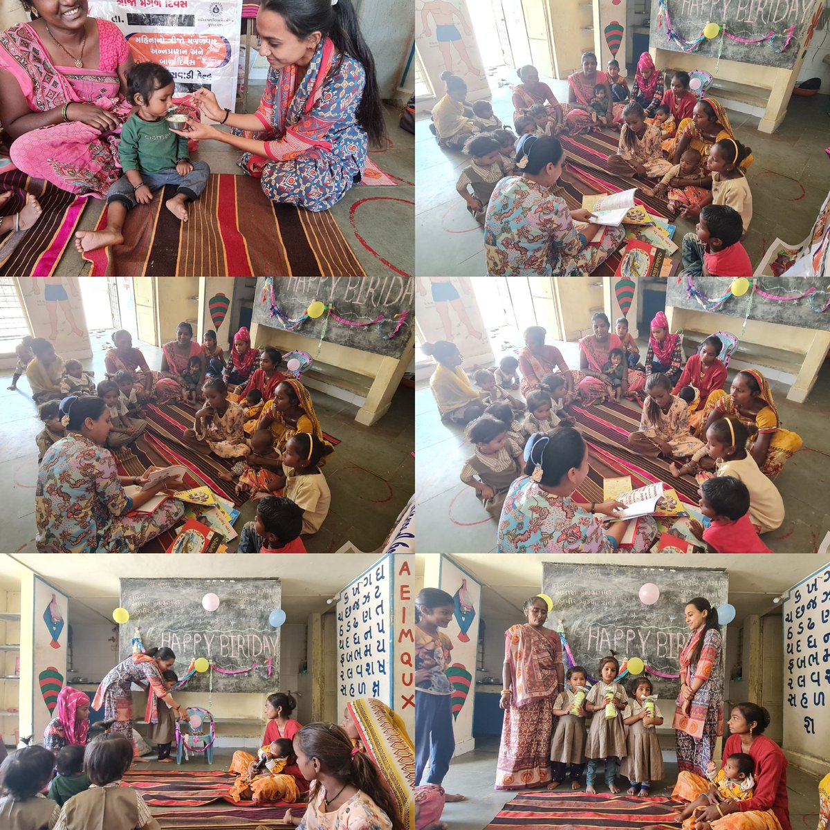 BansariSavaliya's tweet photo. આજે રોજ મારા સેજાની આંગણવાડીમાં અન્નપરાશન દિવસ તેમજ બાળદિવસની ઉજવણી કરી વાલી મિટિંગનું આયોજન કરવામાં આવ્યું. તા. ગોંડલ, સેજો. સુલતાનપૂર@nirala_kk @BhanubenMLA @IUpleta @inforajkotgog @ICDS_Rajkot @DDORAJKOT1 @GondalTdo @sonalzala81 https://t.co/RZARZwbPMY