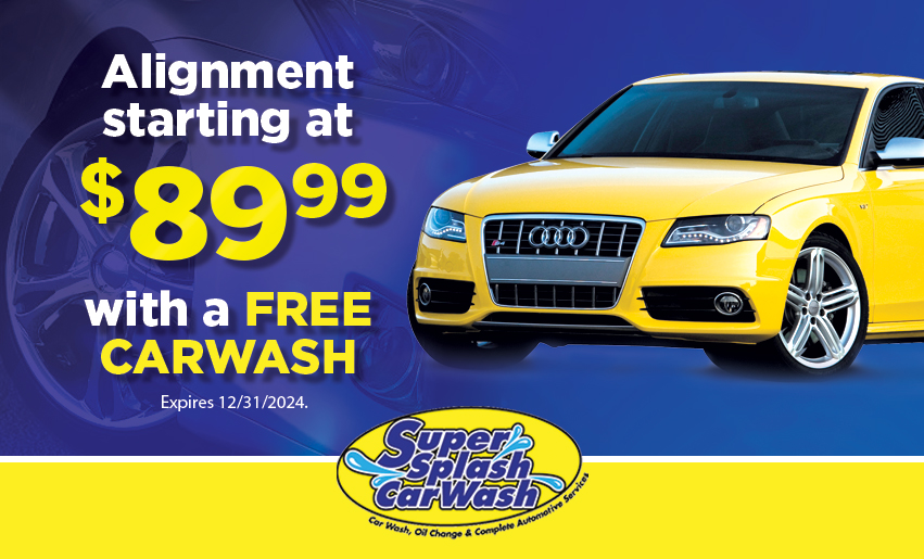 SuperSplash400's tweet image. 🚗✨ Drive straight into savings! 

Our unbeatable alignment service starts at just $89.99, and we're throwing in a FREE car wash at SuperSplash Prosper. 🌟 Keep your ride smooth and shiny—because you deserve the best! 🚙💦 

#SuperSplashProsper #AlignmentDeal #ShineAndAlign
