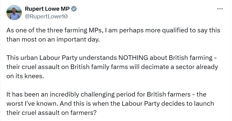 Here we go. @RupertLowe trying to claim he's a farmer.

He's a landowner, not a farmer.