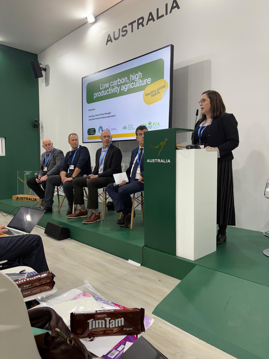 CFAFCA's tweet photo. It’s Food, Water and Agriculture Day at COP29! CFA President, Keith Currie, is sharing Canadian Ag’s story as leaders of sustainability, starting with a panel at the Australian Pavilion. #cdnag #COP29 #FarmersAtCOP https://t.co/AiGik5Acrx